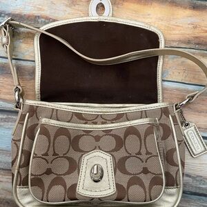 Vintage Coach Brown and Gold Women's Bag